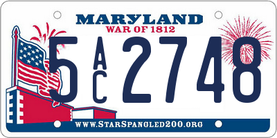 MD license plate 5AC2748