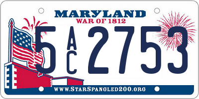 MD license plate 5AC2753