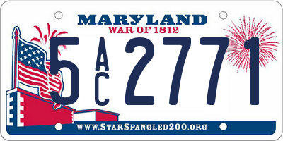 MD license plate 5AC2771