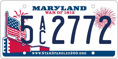 MD license plate 5AC2772