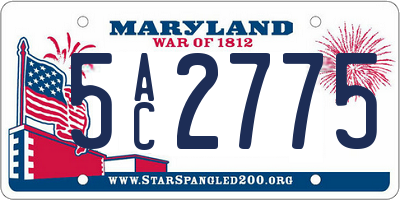 MD license plate 5AC2775