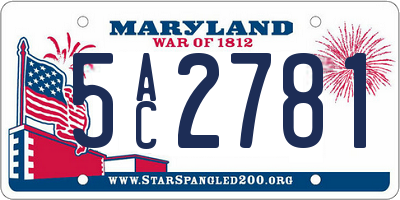 MD license plate 5AC2781