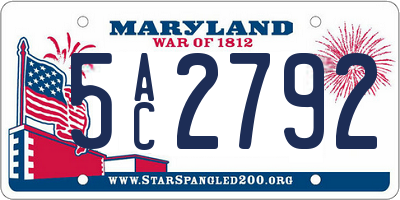 MD license plate 5AC2792