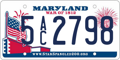 MD license plate 5AC2798