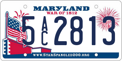MD license plate 5AC2813