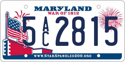 MD license plate 5AC2815