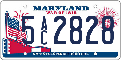 MD license plate 5AC2828