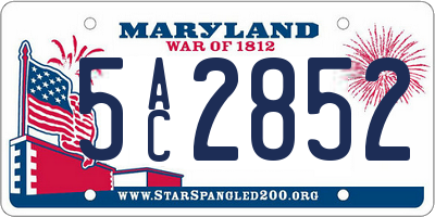 MD license plate 5AC2852