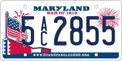 MD license plate 5AC2855