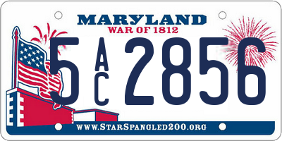 MD license plate 5AC2856
