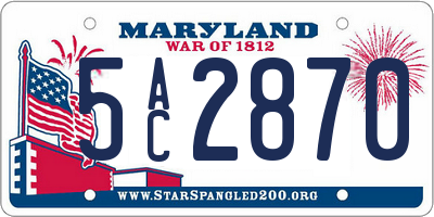 MD license plate 5AC2870
