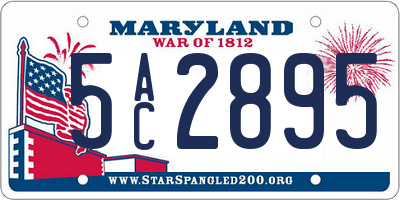 MD license plate 5AC2895