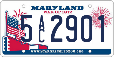 MD license plate 5AC2901