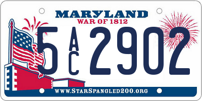 MD license plate 5AC2902