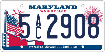 MD license plate 5AC2908