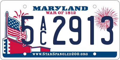 MD license plate 5AC2913