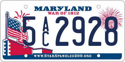 MD license plate 5AC2928