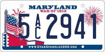 MD license plate 5AC2941