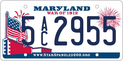 MD license plate 5AC2955