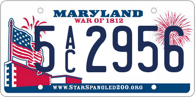 MD license plate 5AC2956