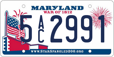 MD license plate 5AC2991