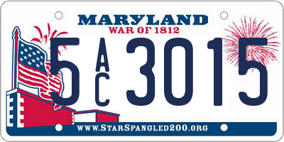 MD license plate 5AC3015