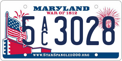 MD license plate 5AC3028