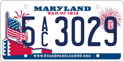 MD license plate 5AC3029