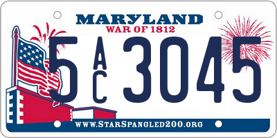 MD license plate 5AC3045