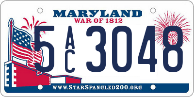 MD license plate 5AC3048