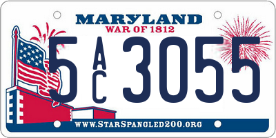 MD license plate 5AC3055