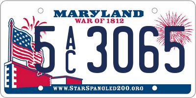 MD license plate 5AC3065