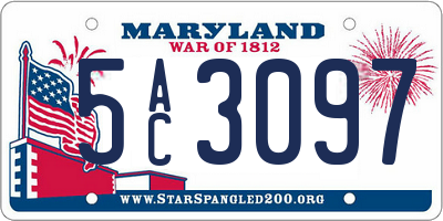 MD license plate 5AC3097