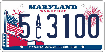 MD license plate 5AC3100