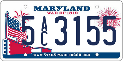 MD license plate 5AC3155