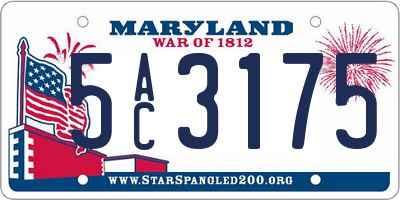MD license plate 5AC3175