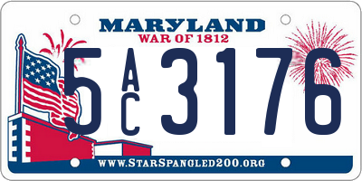 MD license plate 5AC3176