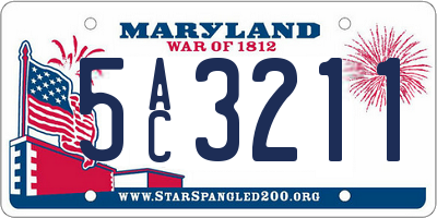 MD license plate 5AC3211