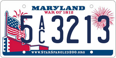 MD license plate 5AC3213