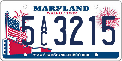 MD license plate 5AC3215