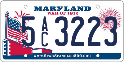 MD license plate 5AC3223