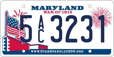 MD license plate 5AC3231