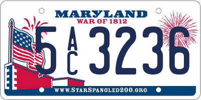 MD license plate 5AC3236