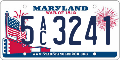 MD license plate 5AC3241