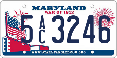 MD license plate 5AC3246