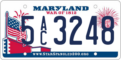 MD license plate 5AC3248