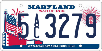 MD license plate 5AC3279