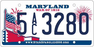 MD license plate 5AC3280