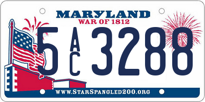 MD license plate 5AC3288