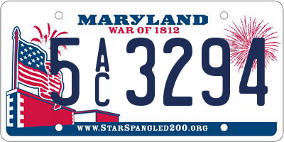 MD license plate 5AC3294